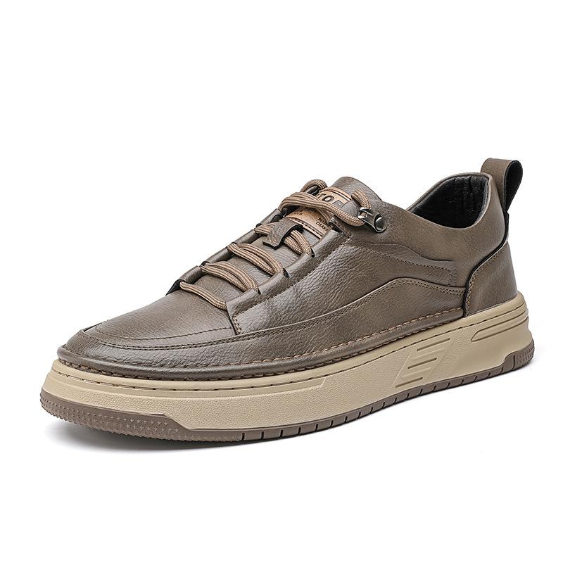 

Мужские туфли с низким верхом в британском ретро-стиле, обувь 2025 весна, новая модная повседневная рабочая обувь на доске, кожаная поверхность 43