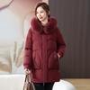 Mom Winter Down Jacket Medium and Long New Large Size Medium and Old Autumn and Winter Real Fox Fur Collar Jacket