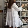 Spring Long Sleeve Shirt Dress Solid Colour Lapel Dress Women's OL Simple Cotton Top