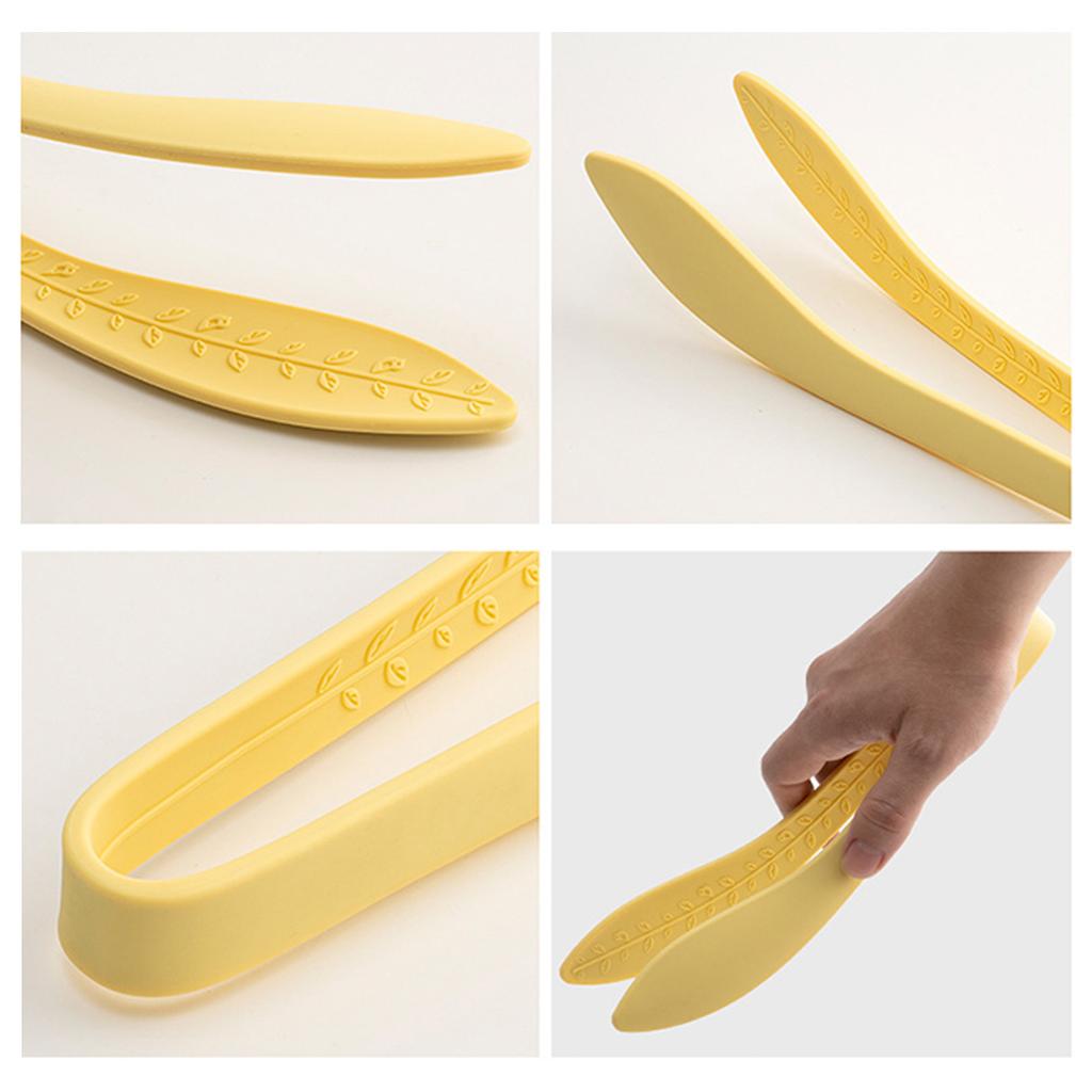 Leaf Silicone Food Tongs Non-Slip Heat Resistant for BBQ Steak Bread Kitchen Cooking