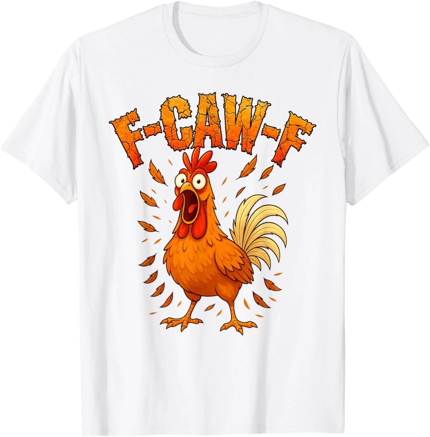FCawF Funny Rooster Meme Graphic TShirt Breathable Cotton Short Sleeve Tee S