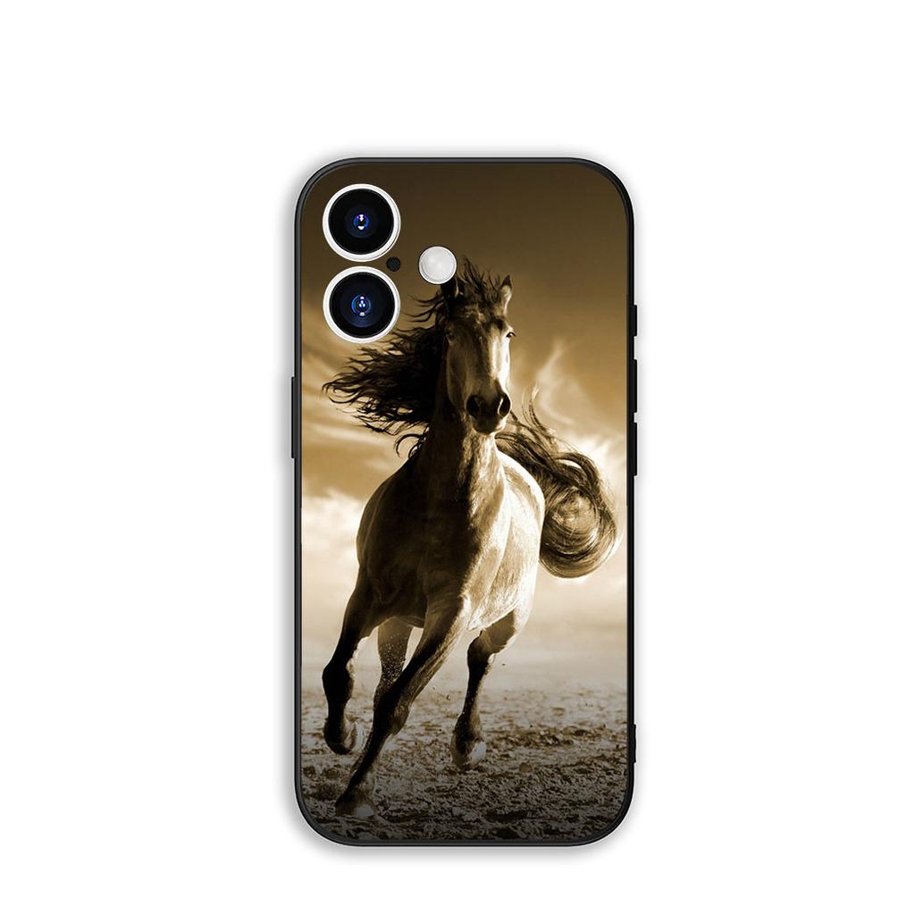 Hülle Wildes Pferd Schwarz Cool für Samsung Galaxy A25 A37 A57 A12 A14 A31 A41 A50 A51 A70 A71 A72 A21S A04 M15 Note 20 9 8 10 Hülle