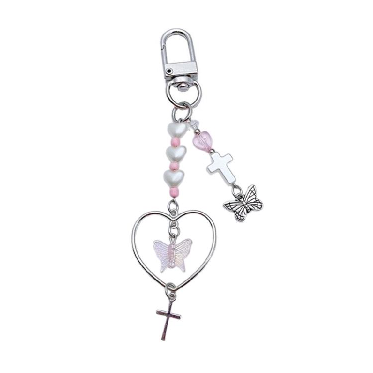 Cute Heart Butterfly Bowknot Charm Pendant Phone Straps Pocket Keychain Strap