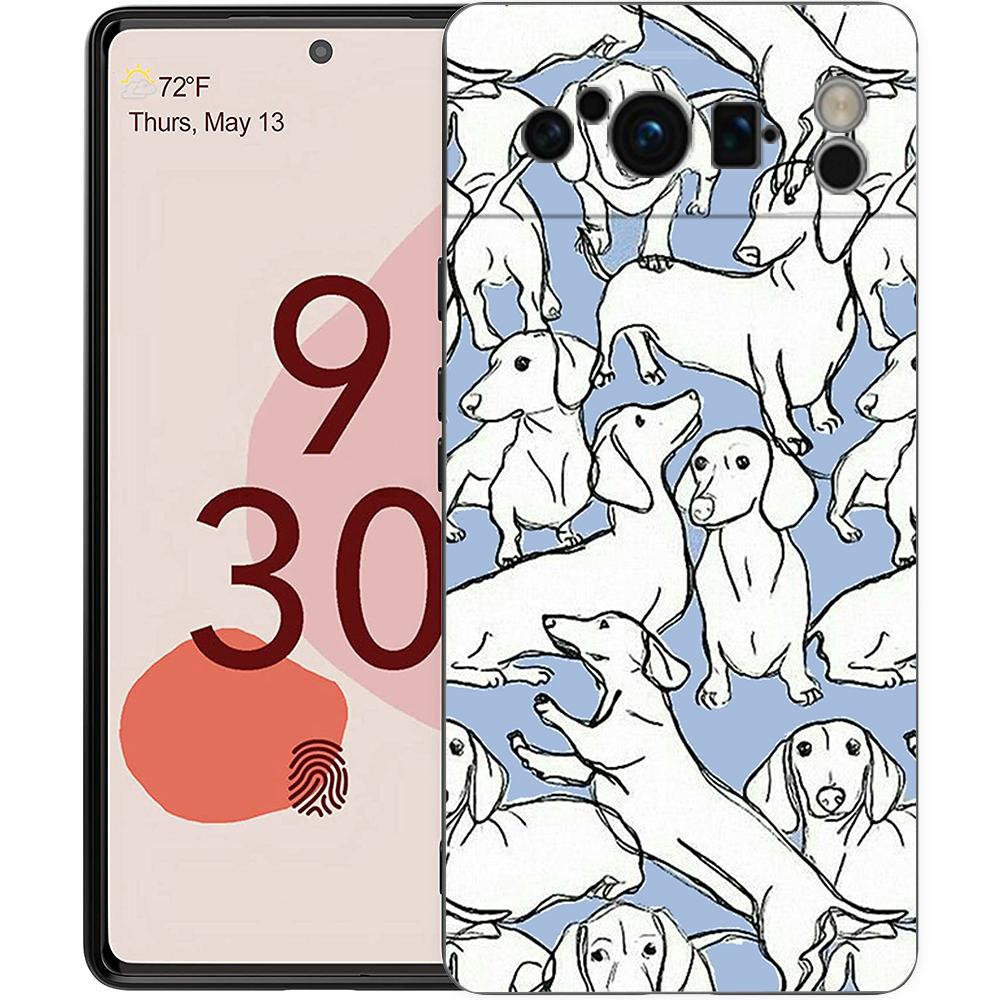 

Phone Case For Google Pixel 9 8 8A 7 7A 6 Pro XL 6A 5G Black Soft Shockproof Back Cover TPU Shell Dachshund Sausage Dog For Pixel 9 Pro XL