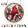 Stained Glass Window Art Christmas Acrylic Puzzle Suncatcher, Holiday Tree Snowman Stockings Red Bird Sun Catcher Suncatcher Kit for Adults,