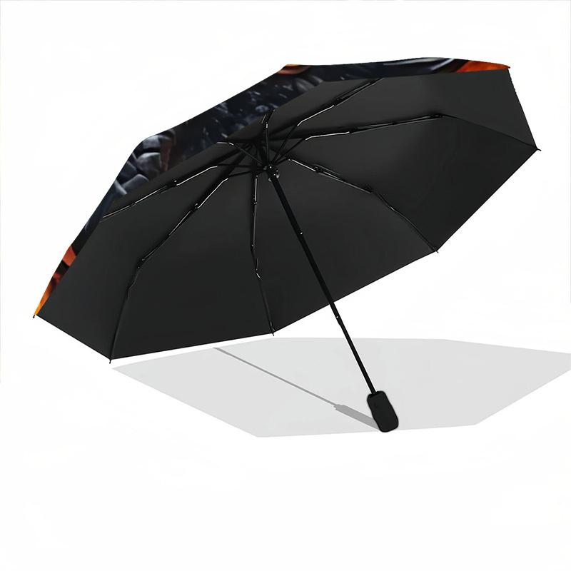 1pc Dragon Flames Fashionable Automatic Opening/Closing Folding Umbrella with 8 Bones, Windproof Portable, Daily Use192
