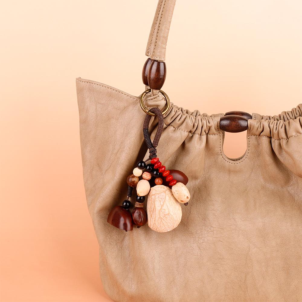 

Handmade Mori-Style Natural Fruit Shell Wind Chime Pendant - Healing Rattle Sound Car Hanging Decoration