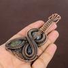 Labradorite Handmade Copper Wire Wrapped Guitar Pendant 4.3" I5I03