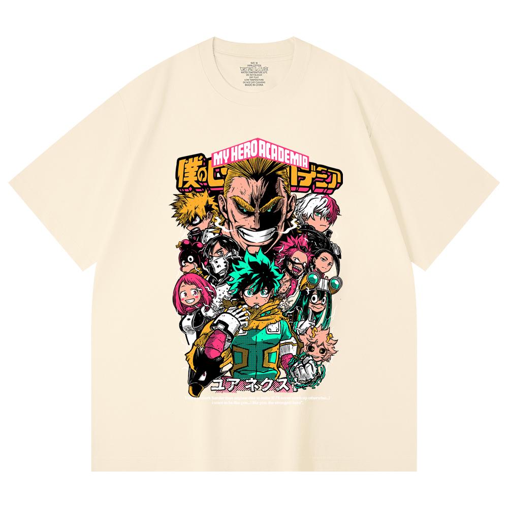 

230 Gsm 100% Cotton My Hero Academia V6 Print Unisex Heavy Cotton T Shirt XS абрикосовый