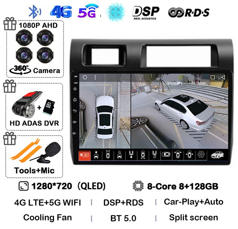 Android 14 Carplay Auto Car Radio For Toyota Pickup Land Cruiser LC 70 79 Series 2007-2020 Multimedia Video Player GPS Stereo BT