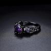 Vintage Black Gold Skull Purple Zircon Punk Ring Creative Ghost Head Fashion Jewelry for Men Women
