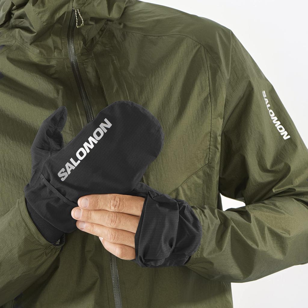 SALOMON Bonatti Waterproof Mitten Unisex Outdoor Mitten Deep Sizes Gloves, LC2052000, Black, XS/S