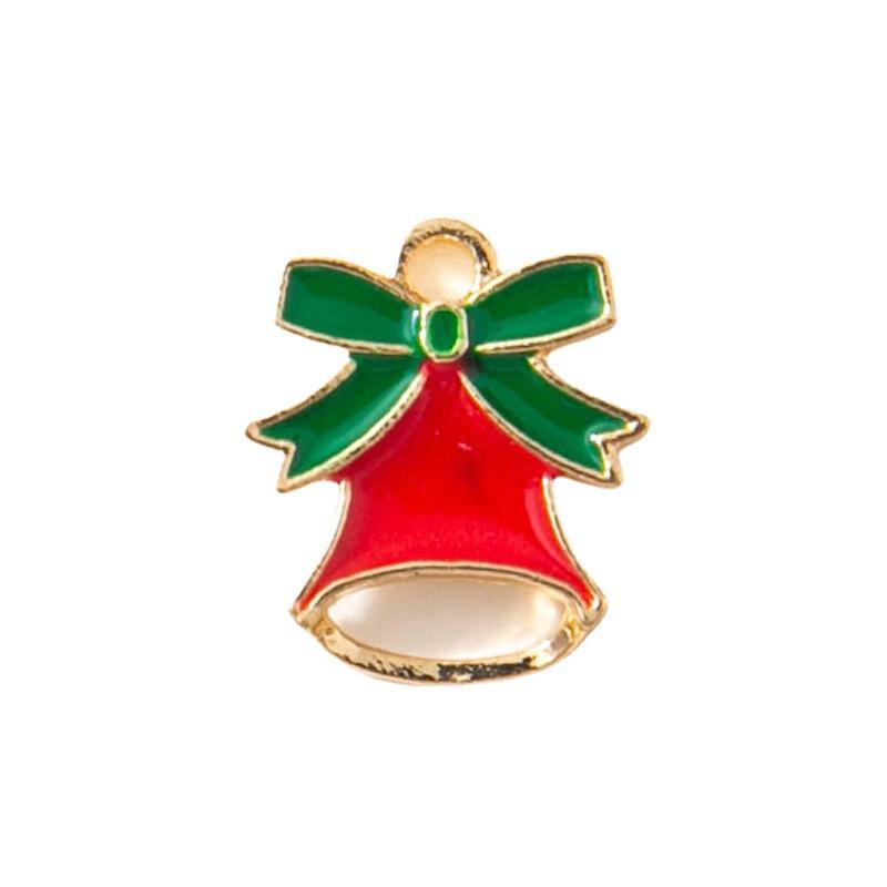 10Pcs Enamel Gold Color Christmas Bell Charms Pendant for Jewerly Making Bracelet Women Earrings Necklace Accessories Findings