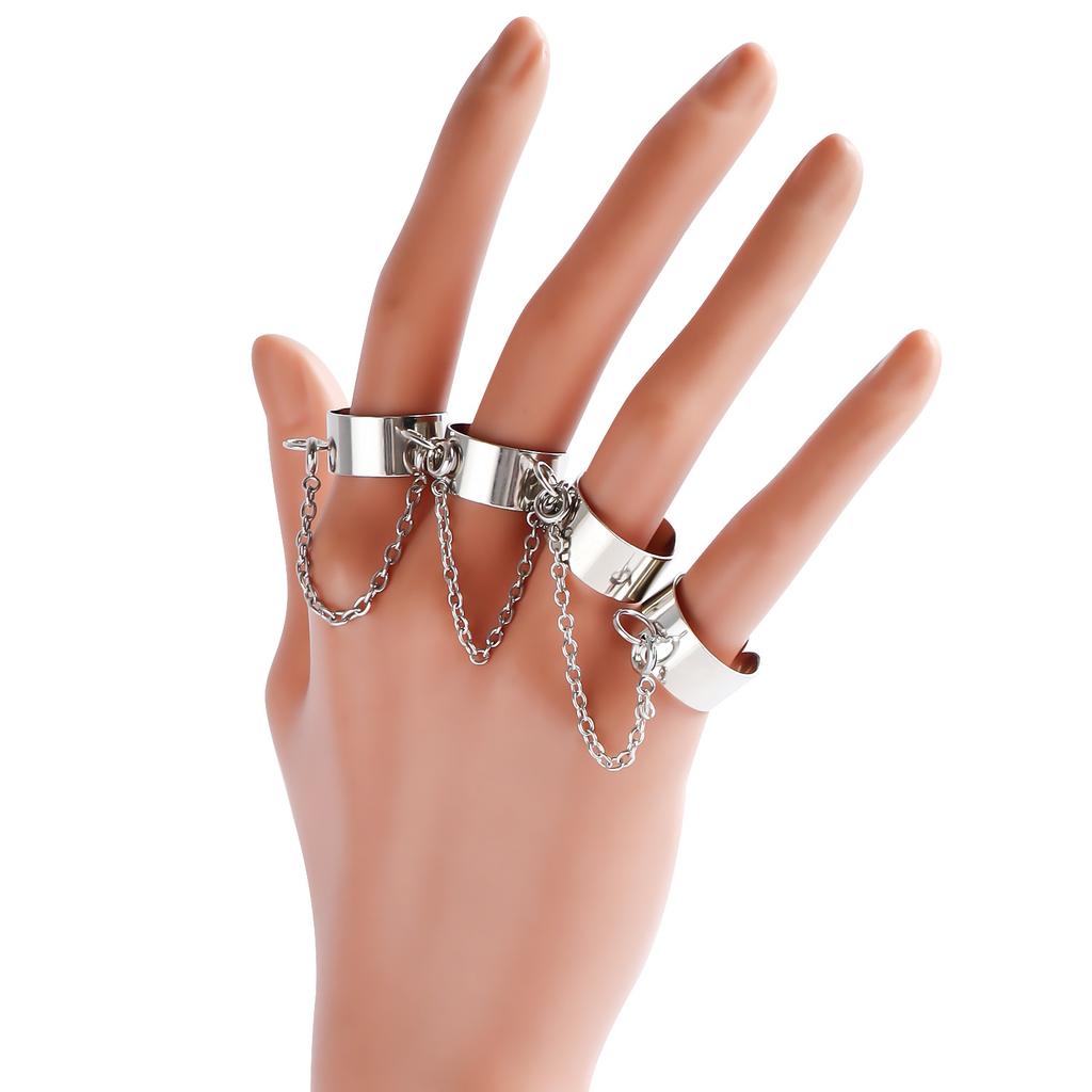 Accessory Rings Double Ring One-Piece Ring Butterfly Jewelry, Punk Opening Adjustable Ring