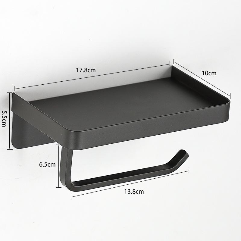 Stainless Steel Toilet Paper Holder with Phone Shelf, Punch-Free Installation for Home and Public Restrooms