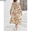 MODIQUE 2025 Summer Plus Size New Women's Sexy Casual Floral Printing Slip Sleeve Cover Long Dress Ladies A-Line Hot V-Neck Dress