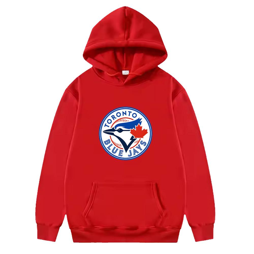 

Blue Jays Baseball Logo Hoodies Fashion Sweatshirts Autumn Winter Hooded Pullover Loose High Street Sportswear Clothes XXXL червоний