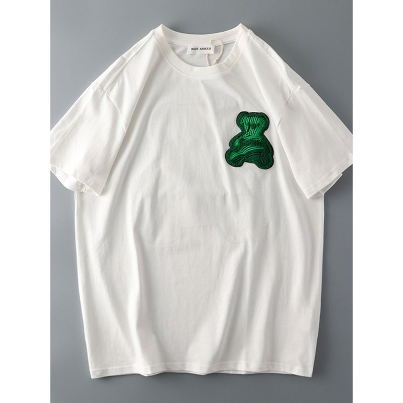 Fashion Brand Short Sleeve T-shirt Men's Cotton Export Embroidery