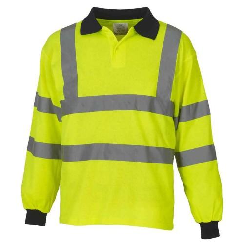 Yoko Mens Long-Sleeved Hi-Vis Polo Shirt