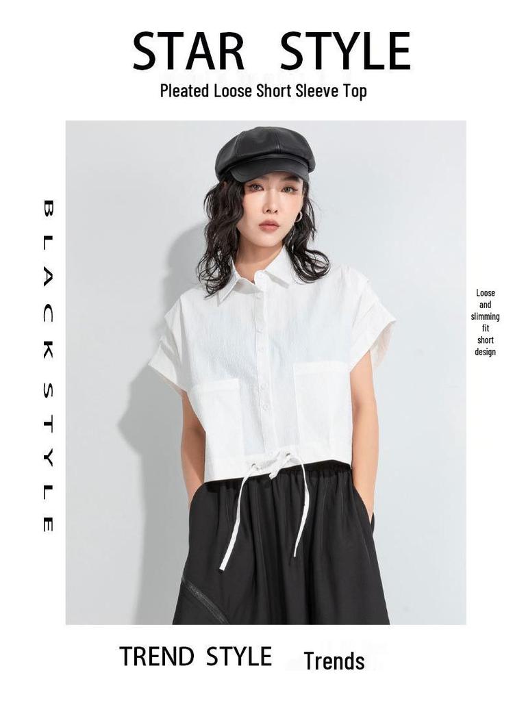 2025 Fall Women's Loose Short Sleeve Blouse - Chic, Casual & Stylish