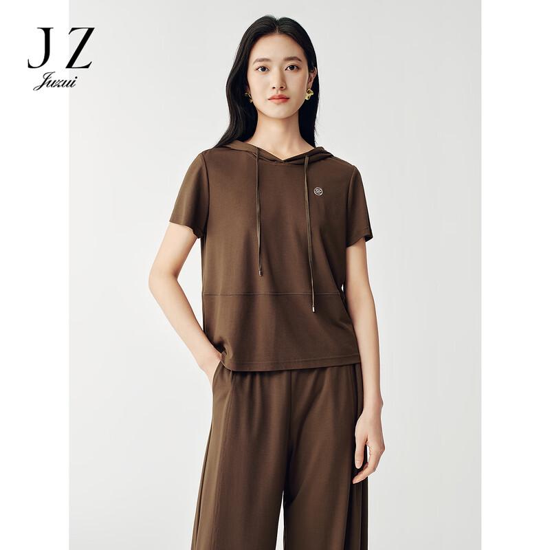 JUZUI Women s Draped Hooded Casual Top S