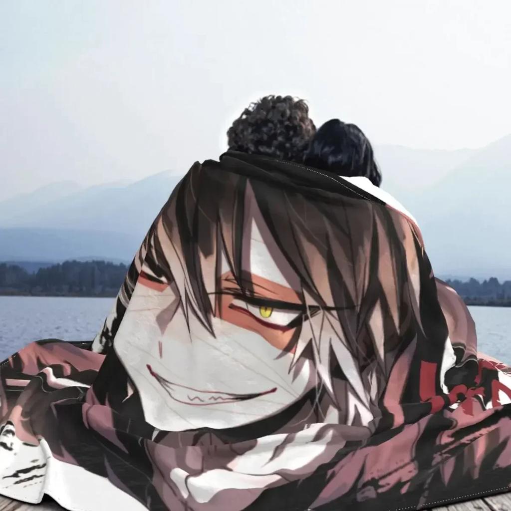 Andělé smrti Isaac Deka Fleece Textilní Dekor Satsuriku no Tenshi Anime Měkká Přehozová Deka na Postel Ložnice Přehoz