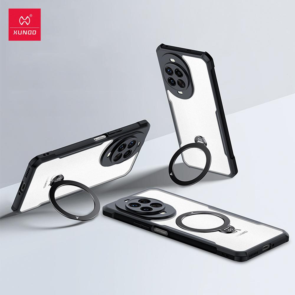 XUNDD For Huawei nova 15 Ultra Pro Case Luxury Casing Matte Transparent Back Cover Shockproof Protective Cases With Rotatable Magnetic Holder Stand For Huawei nova 15 чёрный