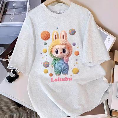 LaBuBu Grey Blue Green 3d Print Women T-shirt Loose T-shirt for Men and Women Couple Outfit Popular On The Internet Trendy