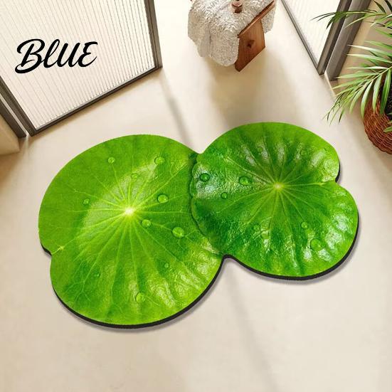 Green Leaf Floor to Clean Irregular Shaped 3D Rug Mat Realistic Anti Easy Slip Doormat