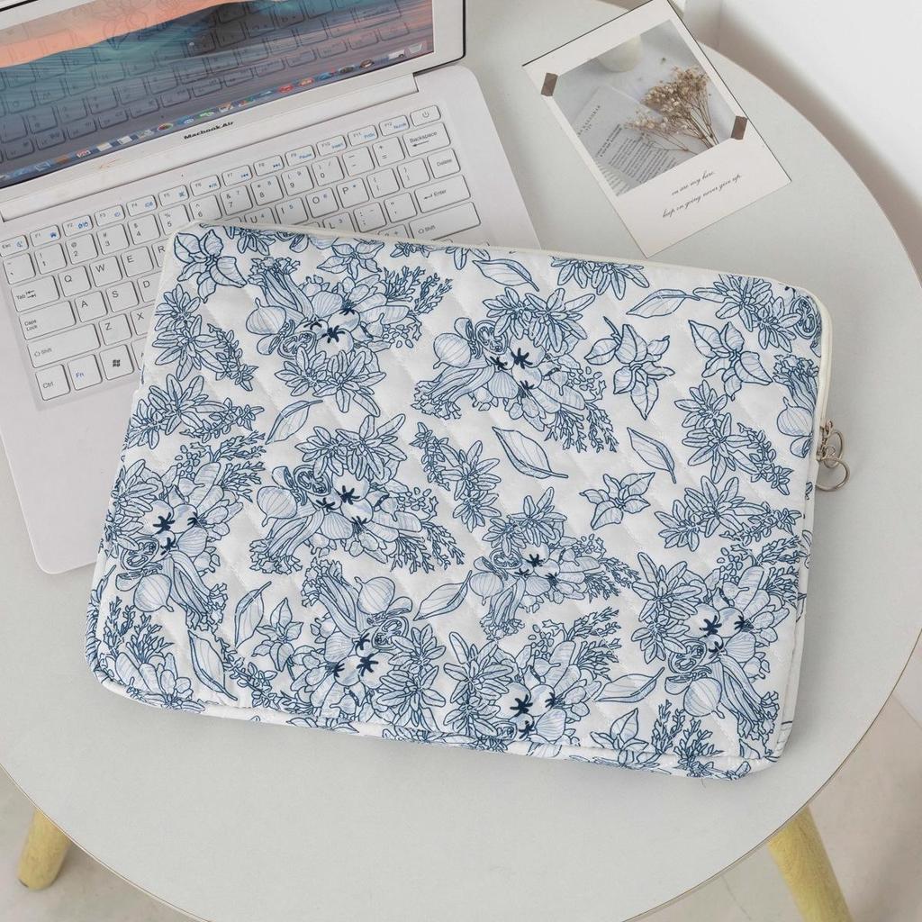Korean Floral Laptop Sleeve – 11, 13, 15 Inch Protection
