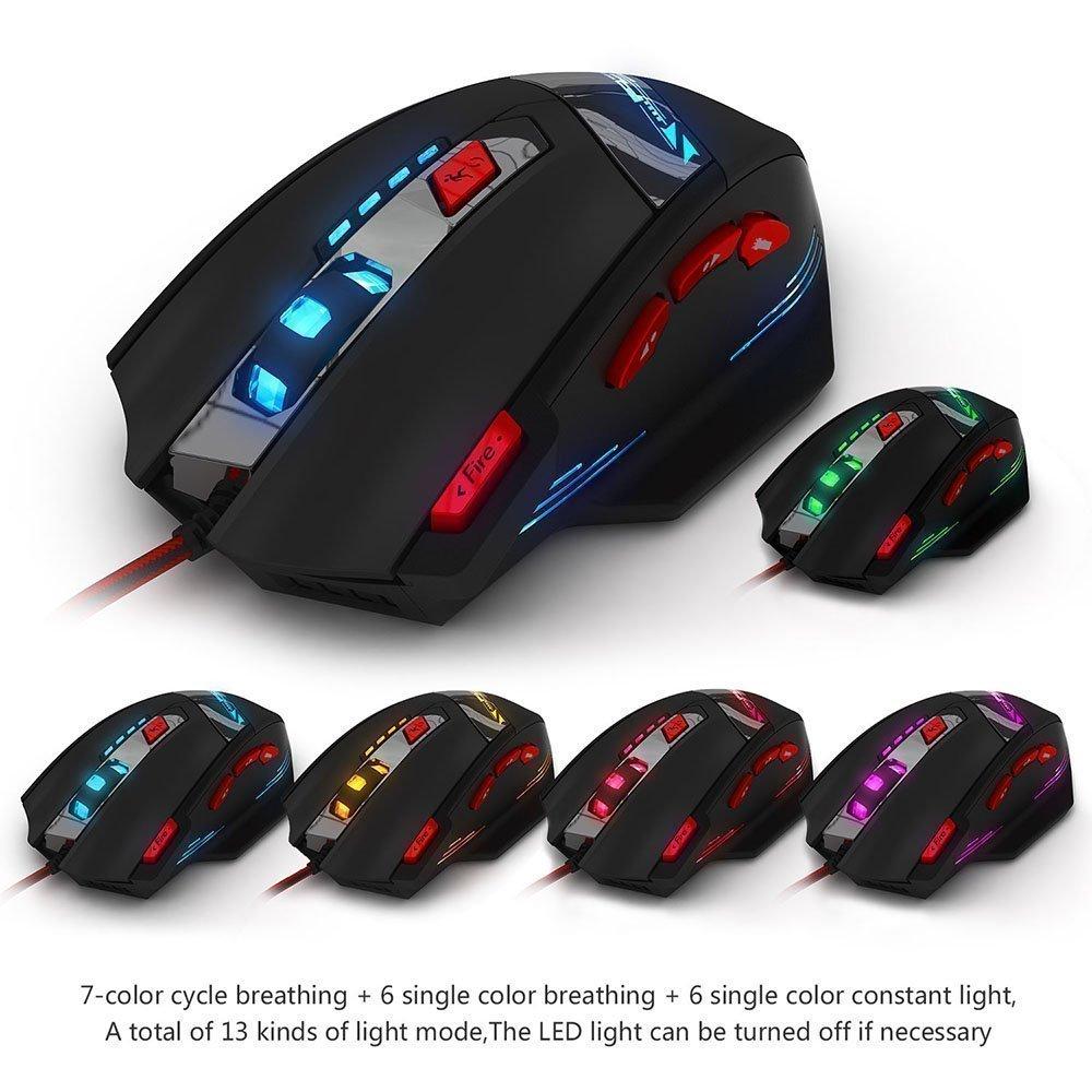 Nova Wired Gaming 9200 DPI 8 Programmable RGB High Ergonomic Optical Gaming Durable for Gaming and Office Windows Compatible (Black) Mouse,