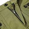 Men Cropped Pants with Multi-Pockets Design Mid-rise Button Zipper Fly Straight Leg Solid Color Cargo Shorts
