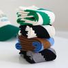 Diagonal Striped Personalized Hole Socks for Women, Mid-calf Socks, Cotton Spring Sweat-absorbing Striped Thigh-high Socks