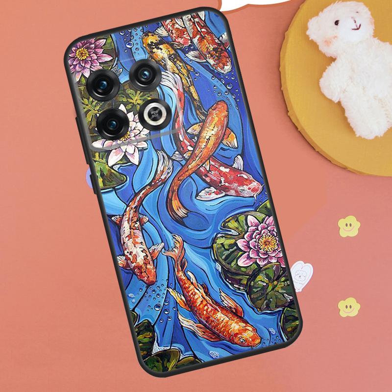 Koi Carp Fish Painting Case For OnePlus 13T 10T 8T 12R 13R 15 13 12 11 9 10 Pro Nord CE 5 2 3 4 Lite N20 N30 Funda
