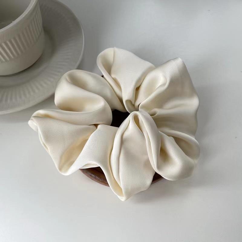 Women Solid Color Oversized Satin Silk Scrunchie Elastic Handmade Multicolor Hair Band Ponytail Holder Girls Hair Accessories