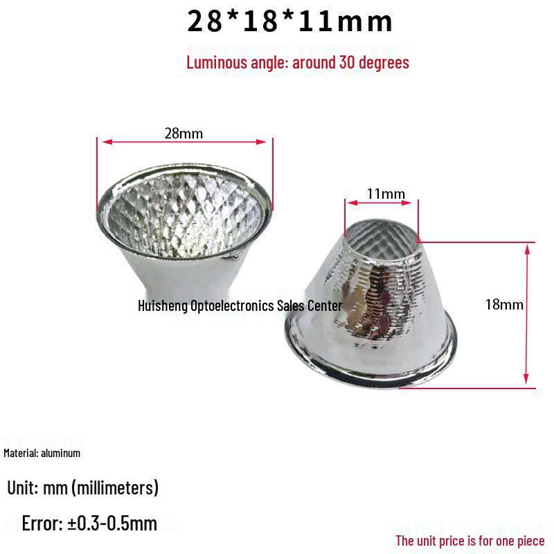COB LED Reflective Aluminum Cup - Sizes 20-165mm