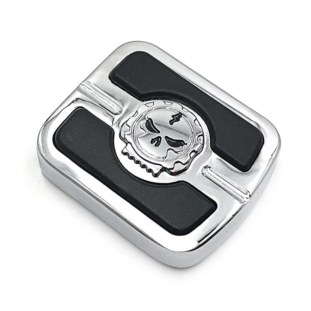 Motorcycle Parts Skull Small Brake Pedal Pad For Harley Night Train Springer Softail Custom FXSTC CHROME