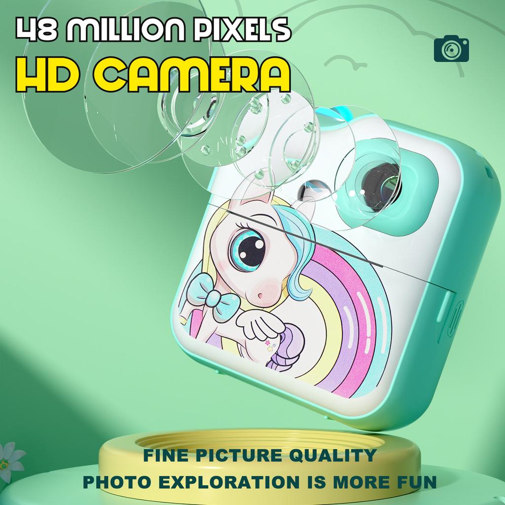 Children Camera Mini Instant Print Digital Camera 32G Memory Card Printing Paper Kids Video Educational Toys For Boys Girls