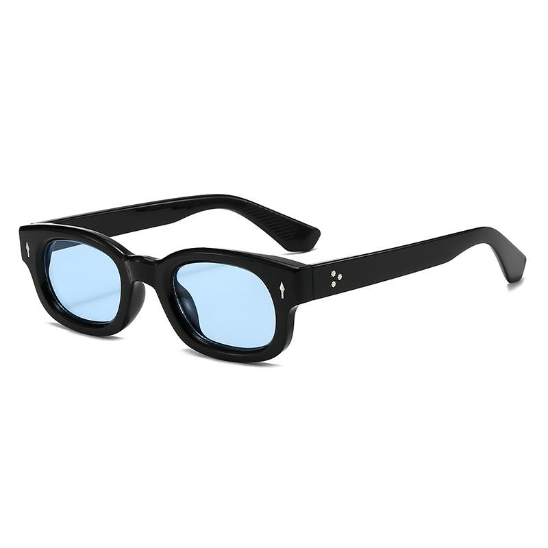  New Retro Small Square Candy Color Sunglasses Women Fashion Trending Rivets Men Green Sun Glasses Shades UV400