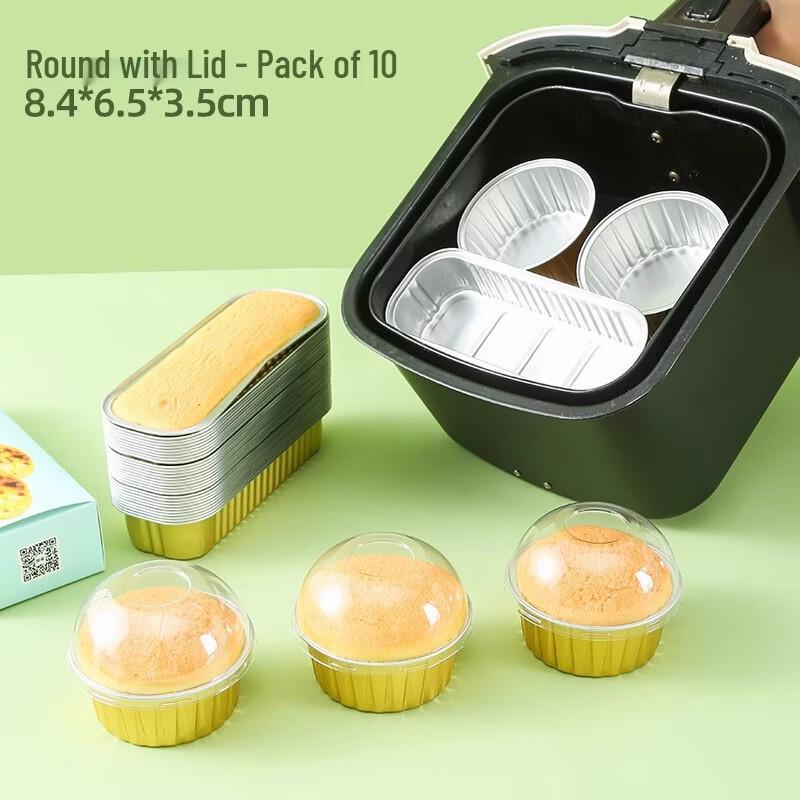 

ZISIZ Extra Thick Round Air Fryer Tin Foil Cups with Lids