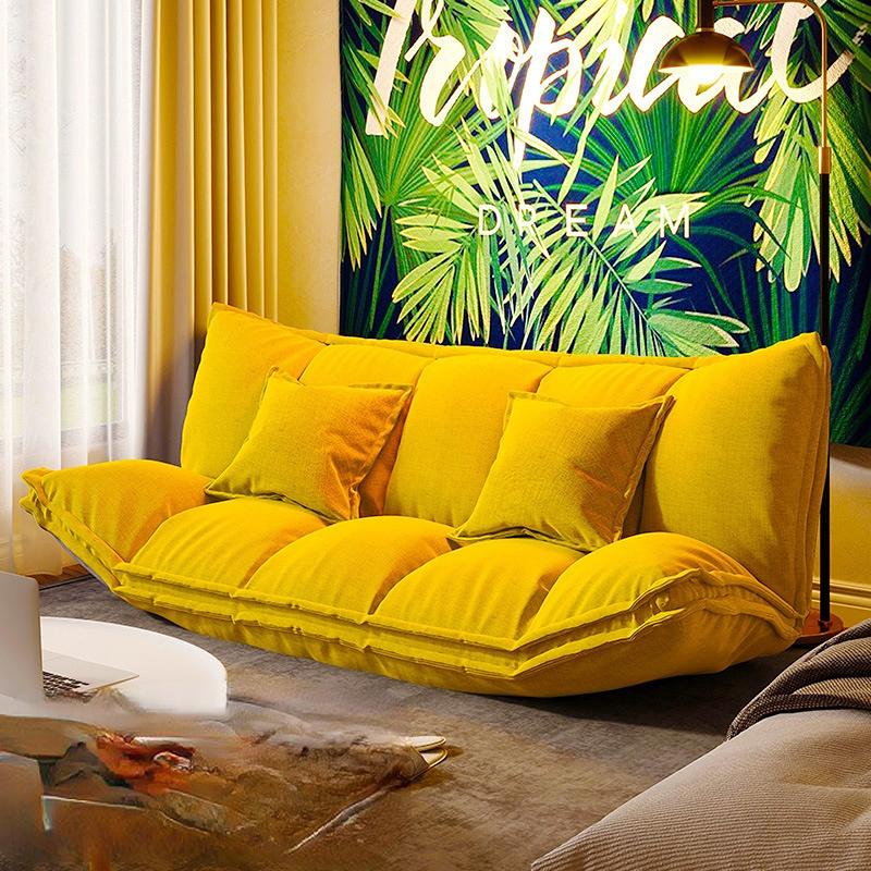 Modern Japanese Style Floor Lazy Sofa Couch Back&Arm 5Position Adjustable Foldable Leisure Sofa Bed For Viedo Gaming Floor Chair