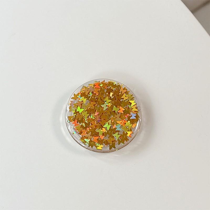 Butterfly Glitter Solid Color Circular Phone Airbag Holder Korean Ins Style Desktop Stable Portable Ring Women's Gift