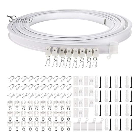 Ceiling Curtain Track System Versatile Flexible Durable RV Curtain Rod Room Divider Shower Curtain Rail Easy Installation Adjustable Curtain Rail for