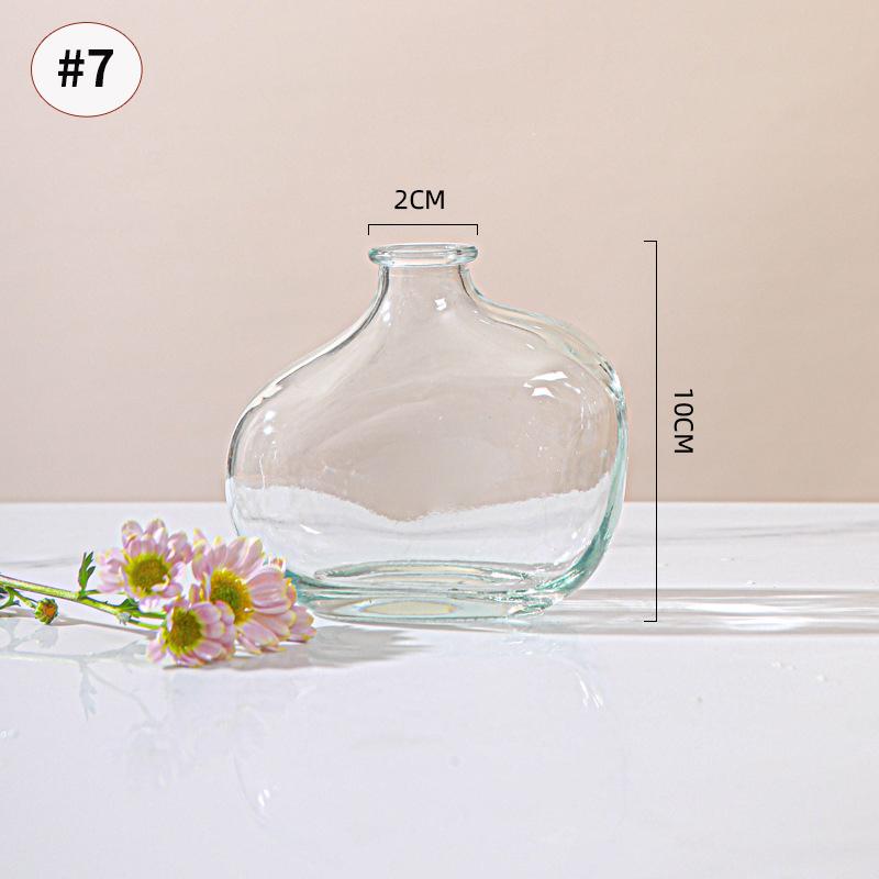 Brown Retro Glass Vase Plant Flowers Bottle Flower Arrangement Hydroponic Terrarium Desktop Vase Creative Home Decor Flower Pot