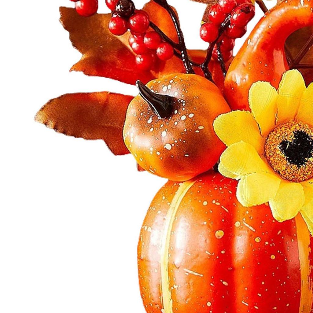 Autumn Pumpkin Sturdy Table Centerpiece Thanksgiving Artificial for Mantel, Fireplace, Desk,