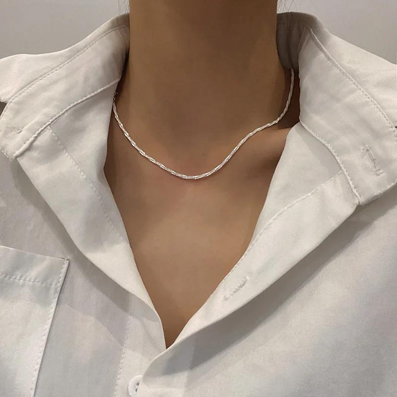 Women Necklace Chain Choker Necklaces Thin Chain On The Neck Minimalist Pendant Jewelry Gifts Chocker Collar For Girl