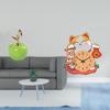 Ceramic Figurine Fruit Sculpture Ornament And Cat Wall Clock Non Ticking Silent Hanging for