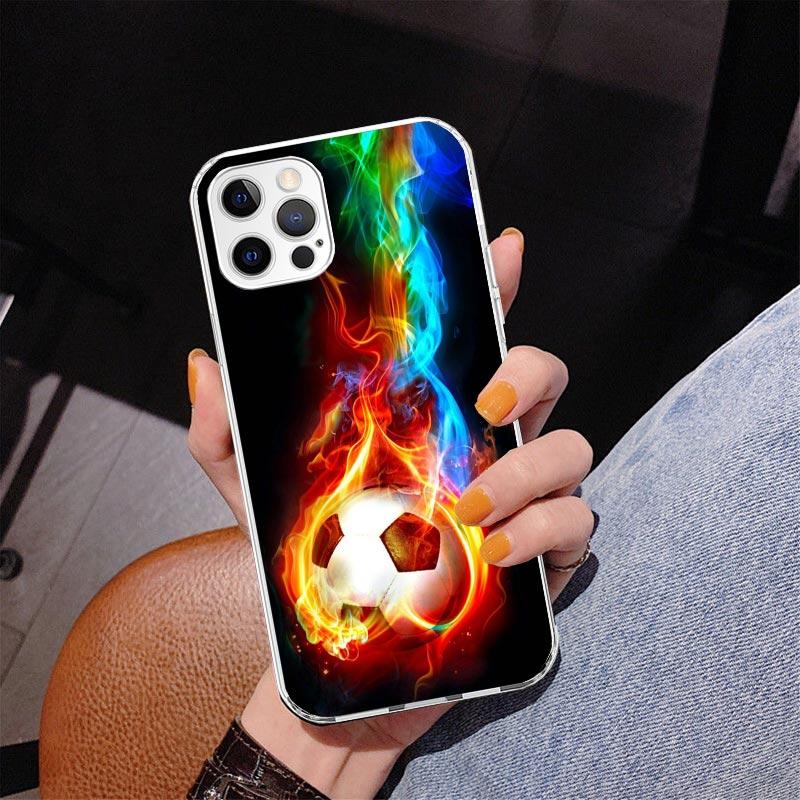 Football Soccer Ball Design Phone Case For iPhone 17 Air 16 Pro Max 16E 15 + 14 Plus 11 12 13 Mini 7 8 SE Gift Print Cover Funda