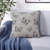 Monochrome Butterfly Square Jacquard Pillow Cover for Sofa Office Waist Cushion Cover Home Decorative Pillowcase