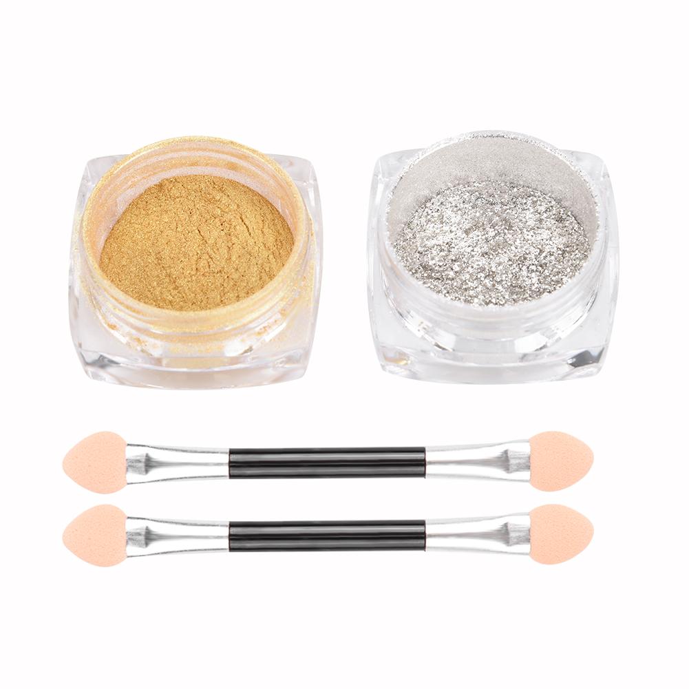 DIY Nail Art Spiegel Glitzerpuder Silber Gold Pigment Maniküre Dekoration Tipps